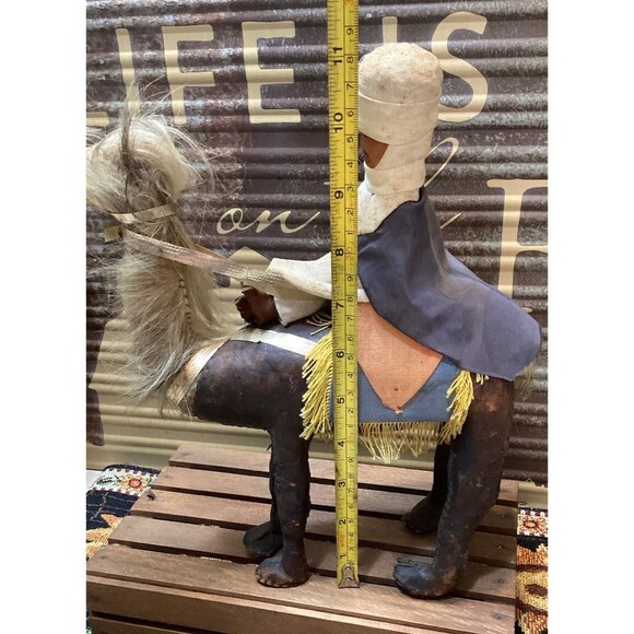 Vintage Leather & Fur Wrapped & Stitched Camel With Rider Handmade Middle East - Picture 14 of 16